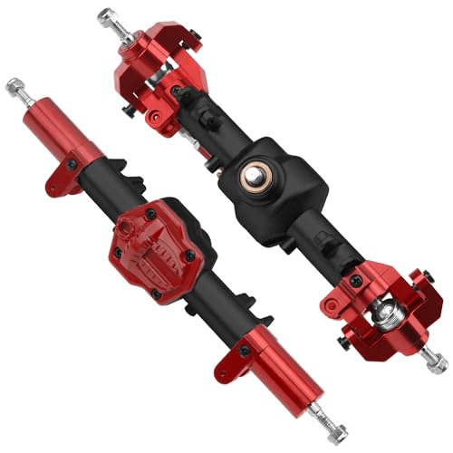 Metal Front & Rear Portal Axle Set Upgrades Parts Compatible with 1/12 MN128 G500 MN86K MN86KS MN86S RC Crawler Car (Black) - color: Black