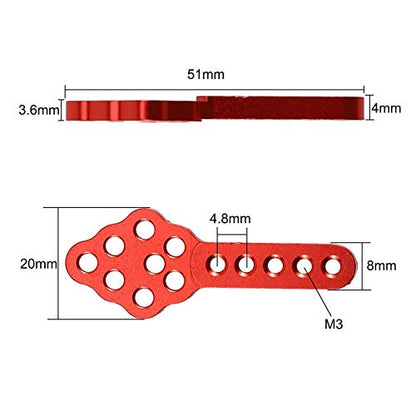 4Pcs Metal CNC RC Car Shock Absorber Mount Adjust Height Angle Stand for Axial SCX10 90046 D90 D110 SCX10III RC Crawler (Red) - color: Red
