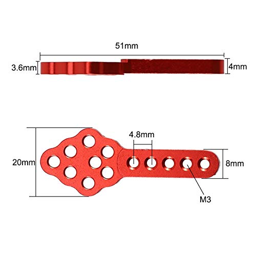 4Pcs Metal CNC RC Car Shock Absorber Mount Adjust Height Angle Stand for Axial SCX10 90046 D90 D110 SCX10III RC Crawler (Red) | Adjust Height Angle Stand, For Axial SCX10 90046 D90 D110 SCX10III RC Crawler Parts - color: Red