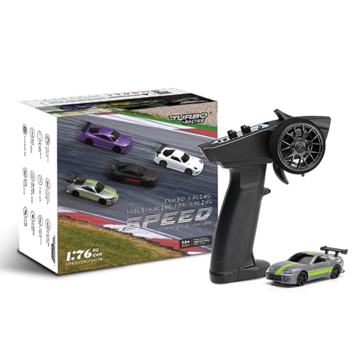 1:76 Turbo Racing Scale RC Sport Car, Table Racing Remote Control Mini Model Car Full Proportional RTR Kit Toys (C73grey) - color: C73grey