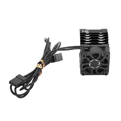RC Motor Heat Sink Fan, High Speed 32000 RPM Prevents Overheating Aluminum Alloy for 28mm 29mm 380 Brushless Motors RC Car Enthusiasts Racing Off-Road - color: Black