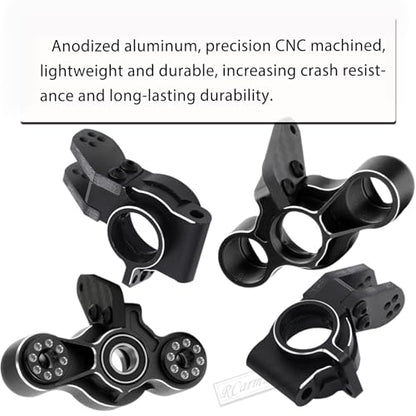 RC Upgrades Part for 1/8 Typhon/Talion 6S BLX,1/7 Felony/Mojave/Infraction/Limitless/Fireteam 6S BLX,Alloy Front Knuckles Steering Blocks &Rear Hub Stub Axle Carriers,Black - color: Black