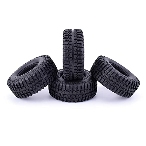 4PCS RC Crawler 100mm Rubber Tires 1.9 inch Wheels Tyres Set for 1:10 RC Rock Crawler Car for Axial SCX10 D90 TF2 Tamiya TRX-4 Parts - color: 100mm