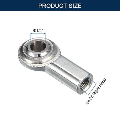CF4 Rod End Bearing Heim Joints, 1/4 x 1/4-28 Right Hand Female Thread Heim Joint with Jam Nuts 2pcs - size: 1/4"