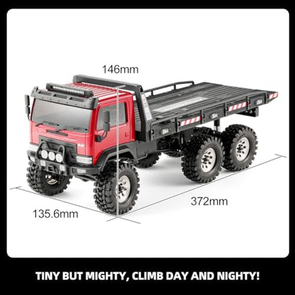 FairRC 1/18 RC Crawler CR18P Arktos 6x6 RC Crawler, High Performance RC Rock Crawler with Flatbed & Portal Axles, Hobby Grade RC Truck Crawler, Remote Control RC Car for Adult RTR (Black)