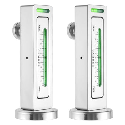 2PCS Universal Magnetic Gauge Tool, High-Accuracy Camber Caster Gauge, Strong Magnetic Base Adjustable Wheel Alignment Tool for Automotive Vehicle Truck RV Tire Repair, Car Accessories(Silver) - color: Sliver-2pc