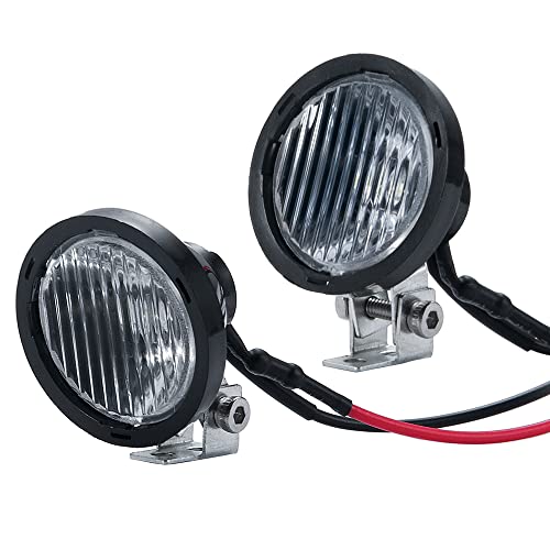 MORLORDY 2Pcs RC Roof Light Headlight Spotlight for 1/10 Scale Axial TRX4 TRX6 SCX10 90046 Redact Gen8 RC Crawler Buggy Truck,Round