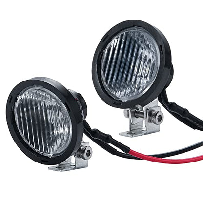 MORLORDY 2Pcs RC Roof Light Headlight Spotlight for 1/10 Scale Axial TRX4 TRX6 SCX10 90046 Redact Gen8 RC Crawler Buggy Truck,Round