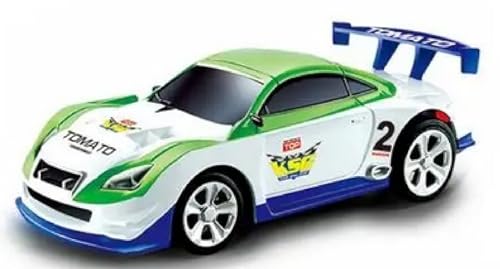 Mini RC 1:58 Scale Small Pocket Portable Micro Racing Car Can Miniature Coke Can Upgraded 2.4G Wireless Radio Remote Control for Multi-Users (Qty. 1 = 1 Can) (Green-White) - color: Green-white