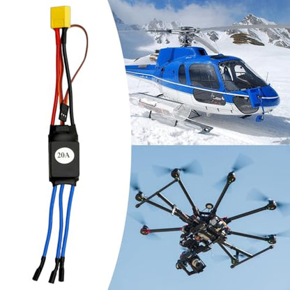 30A Electric Brushless Motor Controller, 2 Pcs ESC Speed Controller with XT60 and 3.5mm Bullet Plugs for RC Drone RC Airplane Helicopter (20A) - color: 20A
