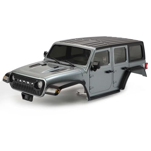 6.10 inches (155mm) Wheelbase Shell Hardtop Body Replacement Part for TRX4M Bronco Defender AX8560 1/18 RC Crawler Chassis (Silver Gray) - color: Silver Gray