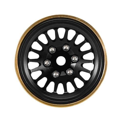 INJORA 1.0 Plus Brass -3.75mm Offset Wheels for 1/24 1/18 RC Crawler(Black) - color: Black