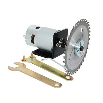 775 Motor DC 12V/24V Table Saw Kit High Power Torque Circular Saw with Saw Blade Chuck and Saw Blade - color: 775 Motor + Connecting Rod + Bracket + Circular Saw Blade