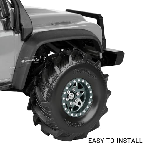 RC 1.0 Beadlock Tires for 1/18 TRX4M / Ascent-18 / SCX24 / FCX24 RC Crawler,1.0 In High Traction High Grip Rubber Tires w/Foam Insert,Style 2 - style: Style2(4pcs)