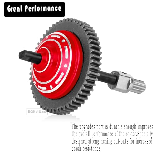 RC 54T Center Diff Gear Upgrades Part for 1/10 Slash 4x4,Slash 4x4 VXL,Rustler 4x4,Rustler 4x4 VXL,Stampede 4x4,Stampede 4x4 VXL,Hoss 4x4 VXL,Metal 54T Gear Slipper Clutch,Red - color: Red(1pcs)