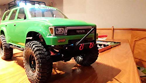 Steel Front Bumper with 2 Pcs Winch Mount Shackles for 1/10 Axial SCX10 RC Model Crawler Car #A
