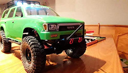Steel Front Bumper with 2 Pcs Winch Mount Shackles for 1/10 Axial SCX10 RC Model Crawler Car #A