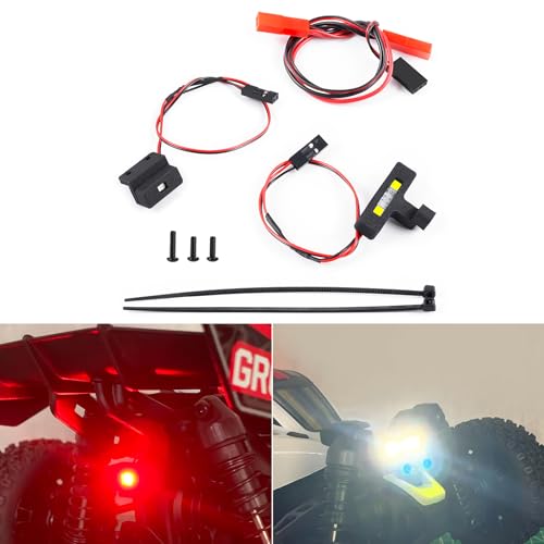 LSG LED Lights Kit Headlight Taillights Kit for 1/18 RC Arrma Typhon Grom | Front Rear Lights White Red Light Upgrades Part