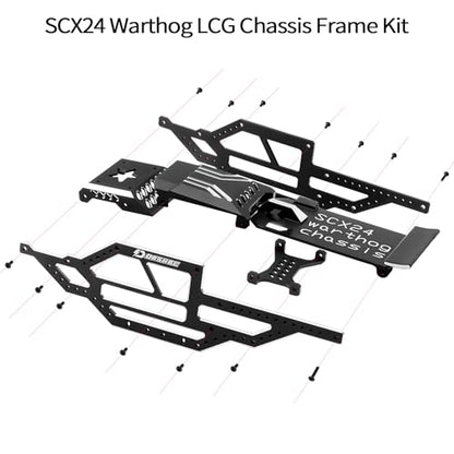 SCX24 Warthog LCG Chassis Kit, Aluminum Roll Cage Frame | 1/24 RC Crawler Buggy Scale Appearance Chassis, Compatible with Gladiator Bronco C10 JLU Models Custom Builds Upgrades - color: Black, size: with Lettering