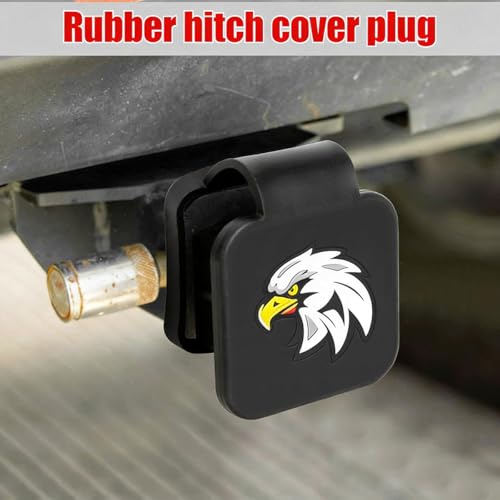 2" Trailer Hitch Cover, Silicone Eagle Square Hitch Cap Tube Plug Insert for 2 Inch Receivers, Trailer Exterior Tow Receiver Tube Plug Cap, Universal for Truck Sedan ATV - color: Eagle