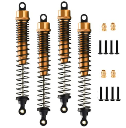 RC Shock Absorber Damper 130mm Adjustable for RC Car 1/10 Crawler Truck HPI HSP Losi Axial Tamiya Redcat Upgrade Part 4pcs/Set (Yellow) - color: Yellow