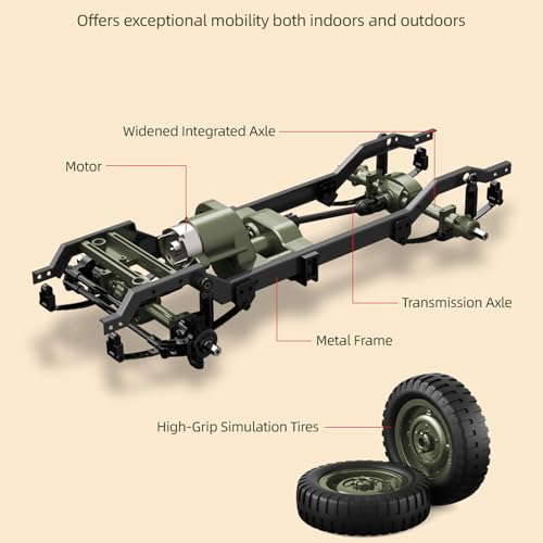 Remote Control Car, 2.4Ghz 4WD Off Road RC Jeep Rock Crawler Vehicle with Linked Lights, 1:10 Scales All Terrain Remote Control Trucks RTR Hobby RC Car for Teen Adults - size: 1 Battery