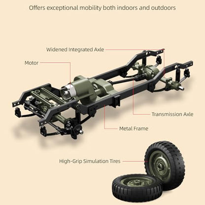 Remote Control Car, 2.4Ghz 4WD Off Road RC Jeep Rock Crawler Vehicle with Linked Lights, 1:10 Scales All Terrain Remote Control Trucks RTR Hobby RC Car for Teen Adults - size: 1 Battery