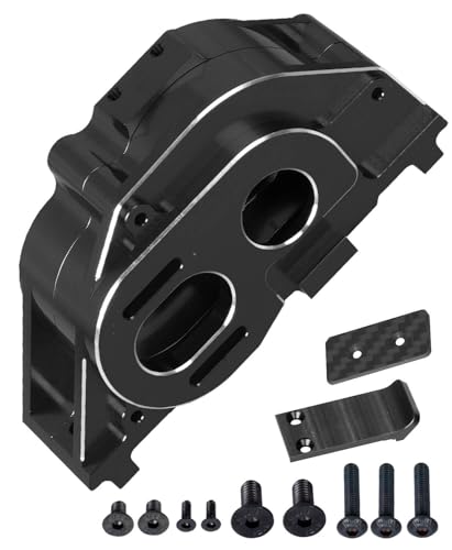Center Gearbox Transmission Case Upgrades Part for1/8 Mojave 4X4 4S BLX,Aluminum Gearbox Differential Housings Hops Up,Black - color: Black