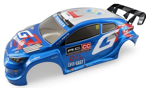 1/10 Scale RC Drift Racing Touring On Road Car Painted Body Shell, Spoiler Included, Pre-Cut, 258mm Wheelbase (Toyota GR Yaris Rally Style - Blue) - color: Toyota Gr Yaris Rally Style - Blue