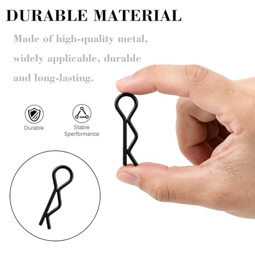 100pcs Black RC Body Clips, R-Clips, Replacement for 1/16 1/18 RC Car, Truck, Car Body Shell