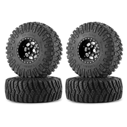 MORLORDY 4PCS Aluminum 1.9" Beadlock Wheel Rims for Most 1/10 RC Crawlers SCX10 90046, SCX10 I II III, TRX4, TRX6, CCO1, RC-4WD, D90, Wraith 90018, RR10 90048, 90053, RBX10, VS4-10, Gen7 8 (Black) - color: Black