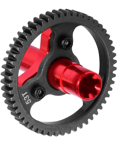 53T Slipper Clutch 0.8 Pitch Upgrades Part for 1/10 Granite Senton Vorteks Big Rock 3S/Kraton Outcast 4S 1/8 Typhon 3S,Metal Slipper Clutch Hop Ups,Replace ARA310948,Red - color: 53t-red