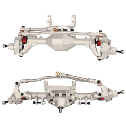 1/10 CNC Aluminum Alloy Integrated Front & Rear Portal Axle for SCX10 II Element Enduro GEN8 RGT EX86100 90046 90047 RC Crawler Upgrade Part (Silver)