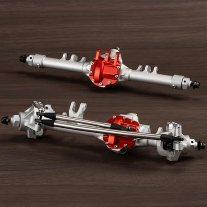Aluminum Offset Straight Axle with Panhard Mount for Vanquish VS4-10 SCX10 II 1/10 RC Crawler Cheater Rigs (Silver Front Rear) - color: Silver Front Rear