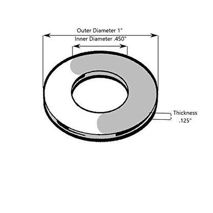 Hard-to-Find Fastener 014973168834 Specialty Nylon Washers, 0.450 x 1.000 x 0.125, Piece-10 - size: 0.450 x 1.000 x 0.125