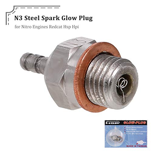 Globact 4pcs 70117 Hot Glow Plug N3 No. #3 Spark Nitro Engine Parts Replace OS for Traxxas Kyosho HSP HPI Redcat 1/8 1/10 RC Car Truck Buggy | 4pcs 70117 Hot Glow Plug N3 Spark Nitro Engine Parts Replace for Traxxas Kyosho HSP HPI Redcat 1/8 1/10 RC Car T