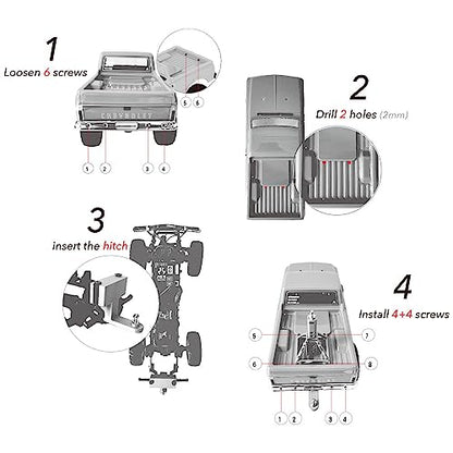 Canopy Topper Upgrade Parts for 1/24 Scale SCX24 C10 RC Crawler Pickup Truck（NO Truck Included）