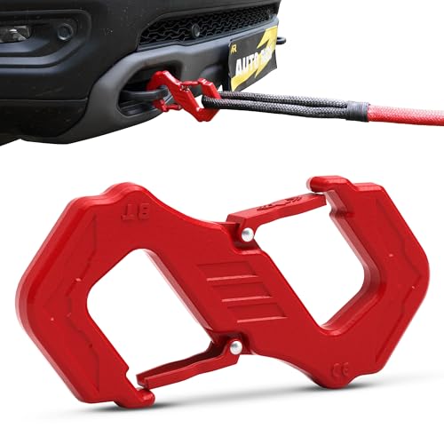 3/8" S Tow Hook, G80 Steel Quick Winch Shackle 33,000Lbs Break Strength, Heavy Duty Off-Road Recovery Connect Hook for SUV, Truck, Trailer & Towing Applications, Red | G80 Steel Heavy Duty Off-Road Recovery Connect Hook for SUV, Truck, Trailer & Towing Ap