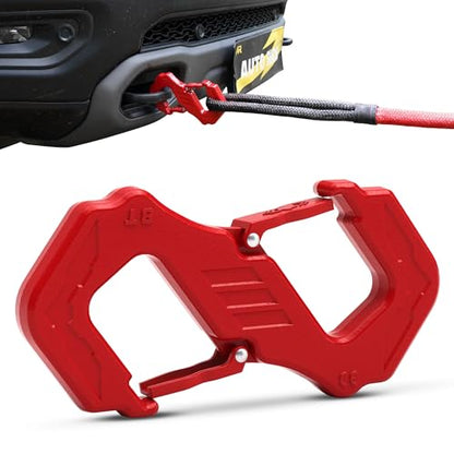 3/8" S Tow Hook, G80 Steel Quick Winch Shackle 33,000Lbs Break Strength, Heavy Duty Off-Road Recovery Connect Hook for SUV, Truck, Trailer & Towing Applications, Red | G80 Steel Heavy Duty Off-Road Recovery Connect Hook for SUV, Truck, Trailer & Towing Ap