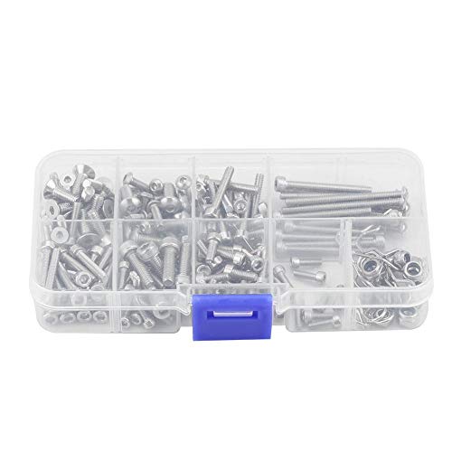 RC Screw Kit, Durable Stainless Steel Rust-Resistant, Screw Set with Box for Off-Road RC Trucks, Hobbyists, Maintenance and Repair