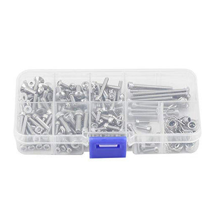 RC Screw Kit, Durable Stainless Steel Rust-Resistant, Screw Set with Box for Off-Road RC Trucks, Hobbyists, Maintenance and Repair