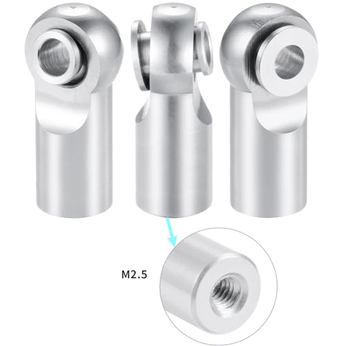 10pcs Metal Tie Rod End Balls M2.5 Ball Joint Head for RC Crawler Car Upgrade Parts (Silver) - color: Silver