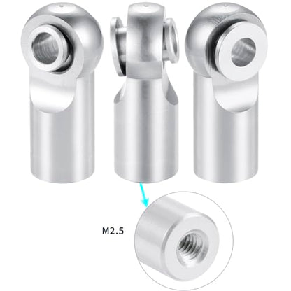 10pcs Metal Tie Rod End Balls M2.5 Ball Joint Head for RC Crawler Car Upgrade Parts (Silver) - color: Silver