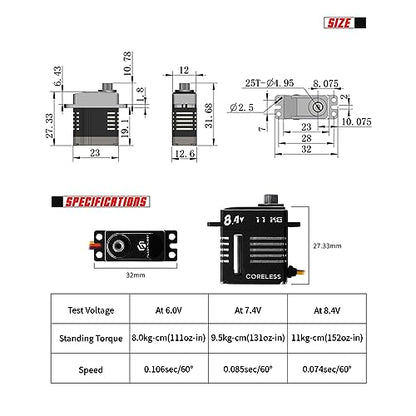 FLASH HOBBY CLS1227RP 8.4V 11KG Coreless Digital Micro Servo for scx24 servo 1/18 RC Car Crawler Upgrade