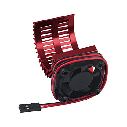 RC Motor Heatsink 540 545 550 Brushless Brushed Electric Engine Heat Sink with 5-6V Cooling Fan Compatible with Traxxas HSP HPI Wltoys Himoto Axial Tamiya 1/10 RC Crawler Truck Car (Red) - color: Red