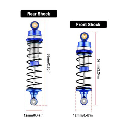 GLOBACT RC Shocks for LOSI 1/16 Mini-B 1/18 Mini-T 2.0 LOS314004 (Blue) - color: Blue