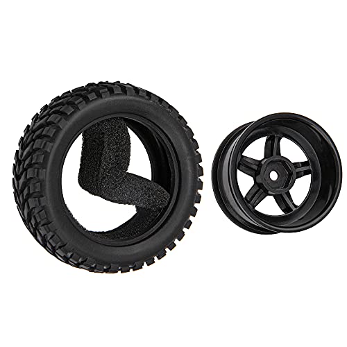 12mm Hex Hub 75mm/2.95'' Rubber Tires & Plastic Wheel Rims with Foam Compatible with HSP Tamiya HPI Kyosho 1/10 On-Road Touring Car,WLtoys 1/14 144001 RC Buggy (5-Spoke) - style: 5-Spoke