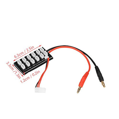 2S 7.4V LiPo Parallel Charging Board JST-PH2.0 3-Pin 4.0mm Banana Plug 2S LiPo Battery Charge Board for Balance Charger Imax B6