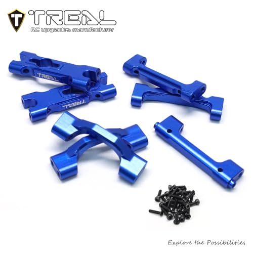 TREAL Aluminum 7075 Chassis Cross Brace Set (7pcs) for 1/18 Mini LMT Monster Truckk(Blue) - color: Blue