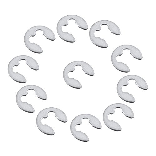 Hobbypark 100-Pack 1/8" E-Clips 2.5mm Fastener Sliver for HSP Redcat Team Associated Axial Traxxas Exceed RC Model Car Hardware Parts Replacement